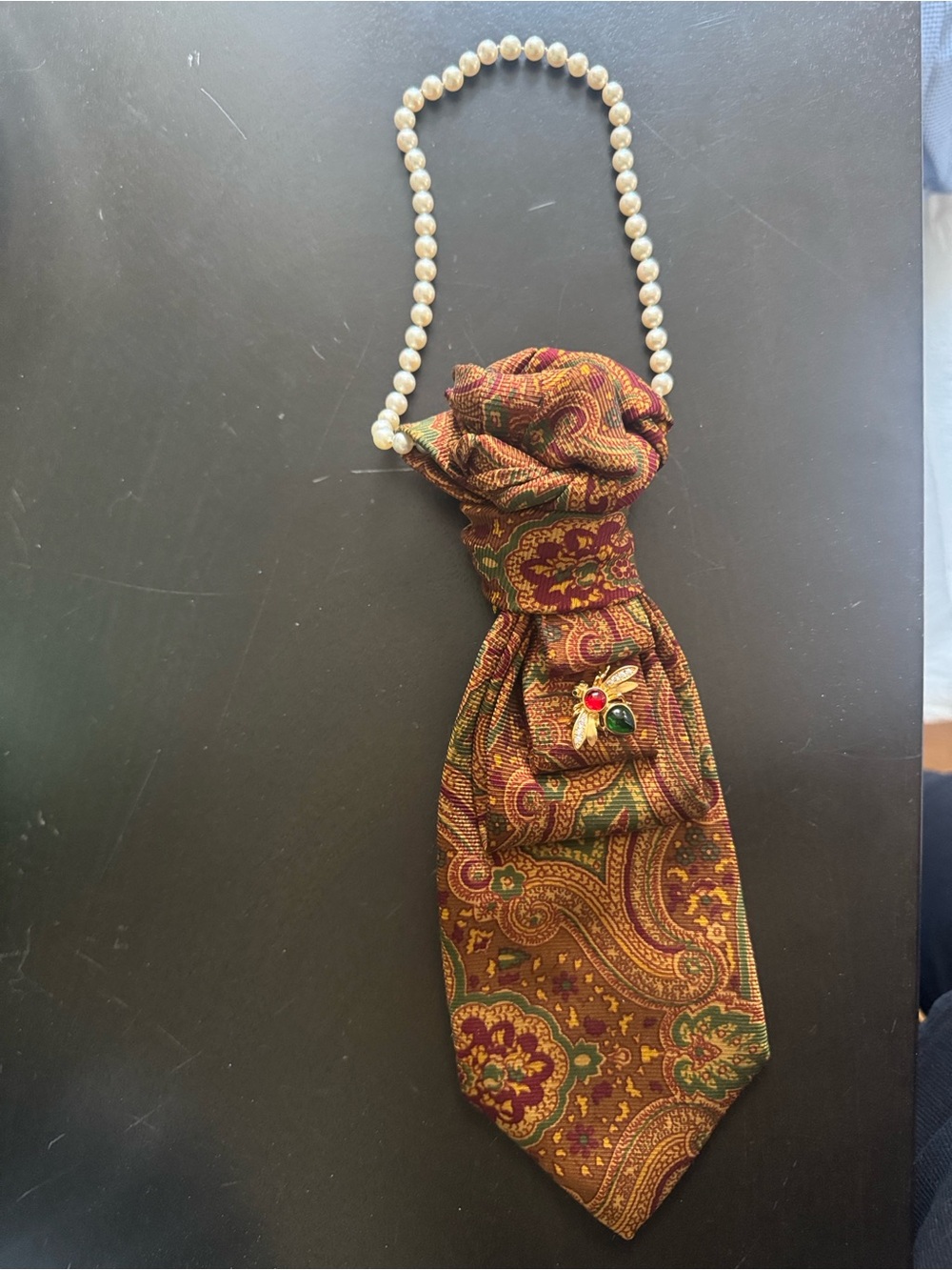 Brooks Brothers Tie Necklace
Set. Upcycled preppy set.